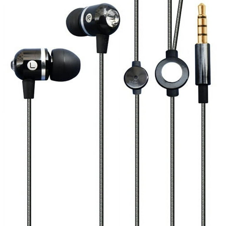 Hi Fi Sound Earbuds Hands free Earphones w Mic Sleek Dual Metal