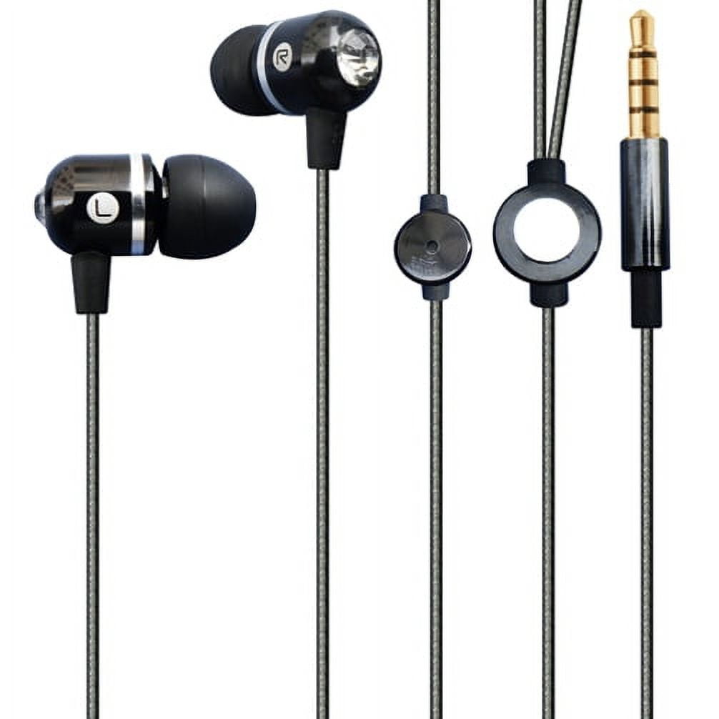 Hi Fi Sound Earbuds Hands free Earphones w Mic Sleek Metal