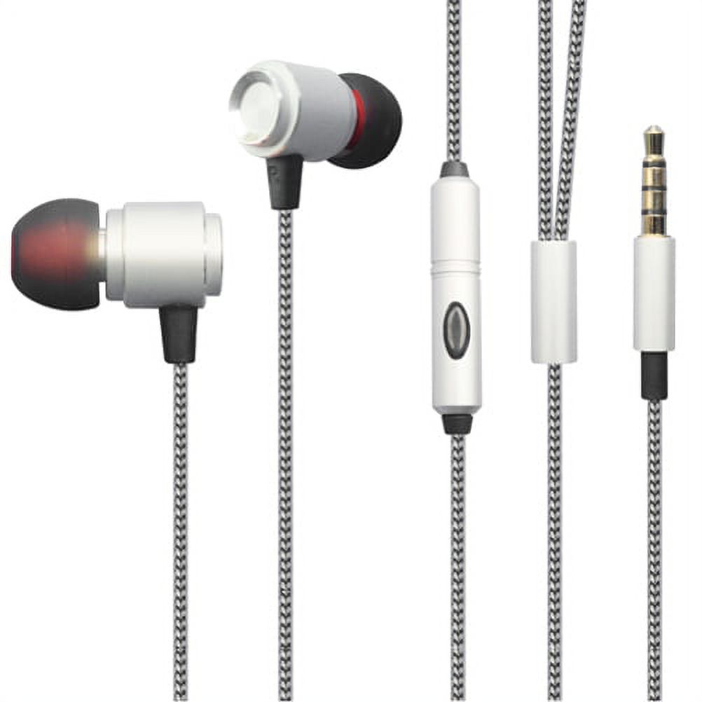 Hi-Fi Sound Wired Earphones Headphones Handsfree Mic Headset Metal Earbuds In-ear Earpieces B4B for LG G Pad F2 8.0 II 10.1, Stylo 3 Plus, 8.3 7.0, 5 4 Plus 2 Plus, Prime 2, Aristo 4 Plus - image 1 of 6
