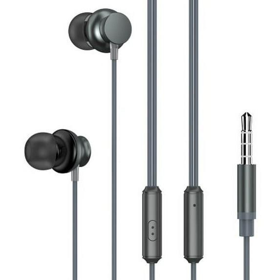 Hi-Fi Sound Wired Earphones for Moto G Power (2022) Phone - Headphones Handsfree Mic Headset Metal Earbuds In-ear Earpieces Microphone K6P Compatible With Motorola Moto G Power (2022)