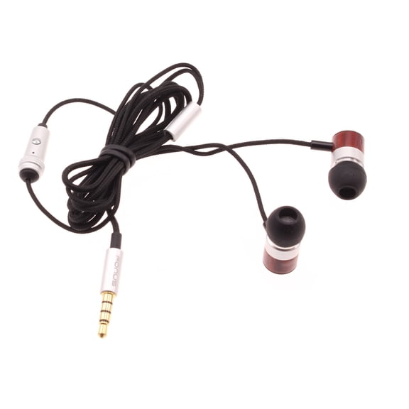 Hi-Fi Sound Wired Earphones for REVVL V Plus 5G Phone - Headphones Handsfree Mic Headset Wooden Earbuds In-ear Earpieces Microphone Compatible With T-Mobile REVVL V Plus 5G