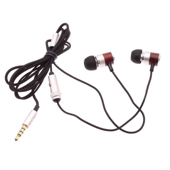 Hi-Fi Sound Wired Earphones for Nokia XR21, T21, X100 - Headphones Handsfree Mic Headset Wooden Earbuds In-ear Earpieces