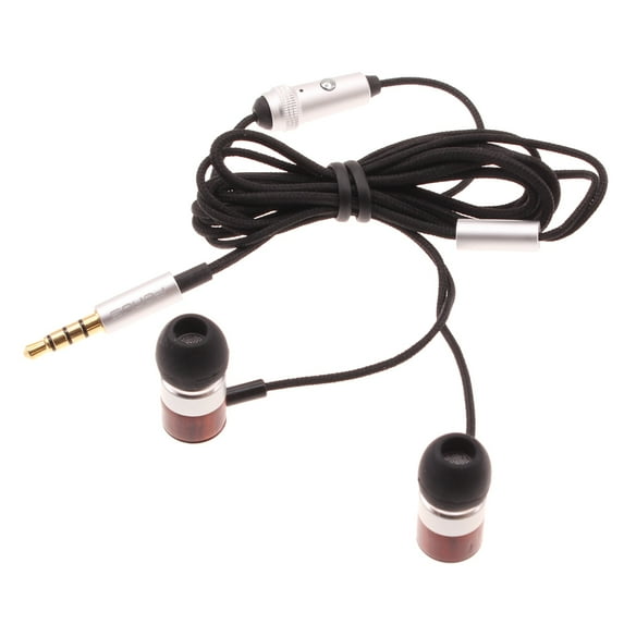 Hi-Fi Sound Wired Earphones for TCL 20S, 20 SE, 10 5G UW, Pro 5G Phones - Headphones Handsfree Mic Headset Wooden Earbuds In-ear Earpieces