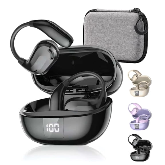 Hi-Fi Sports Bluetooth 5.4 Ear Hook Headphones With Noise Cancelling & Ai Translation, XT66 Sports Bluetooth 5.4 Ear Hook Headphones, 90 Hrs, IPX5 Waterproof Earphone For Workout/Running (Black)