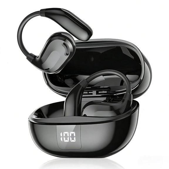 Hi-Fi Sports Bluetooth 5.4 Ear-Hook Headphones With Noise Cancelling, Wireless Earbuds Long Battery Life, Deep Bass Over Ear Bud, Ipx7 Waterproof Earphone For Gym Running Workout