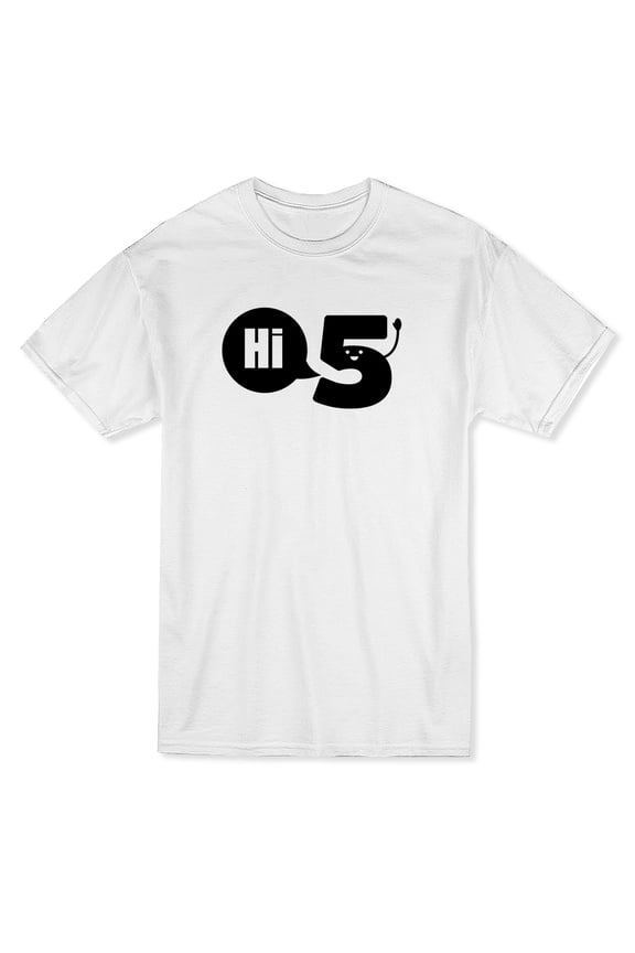 Hi Five Smiling Face Men White T-Shirt, Male Large