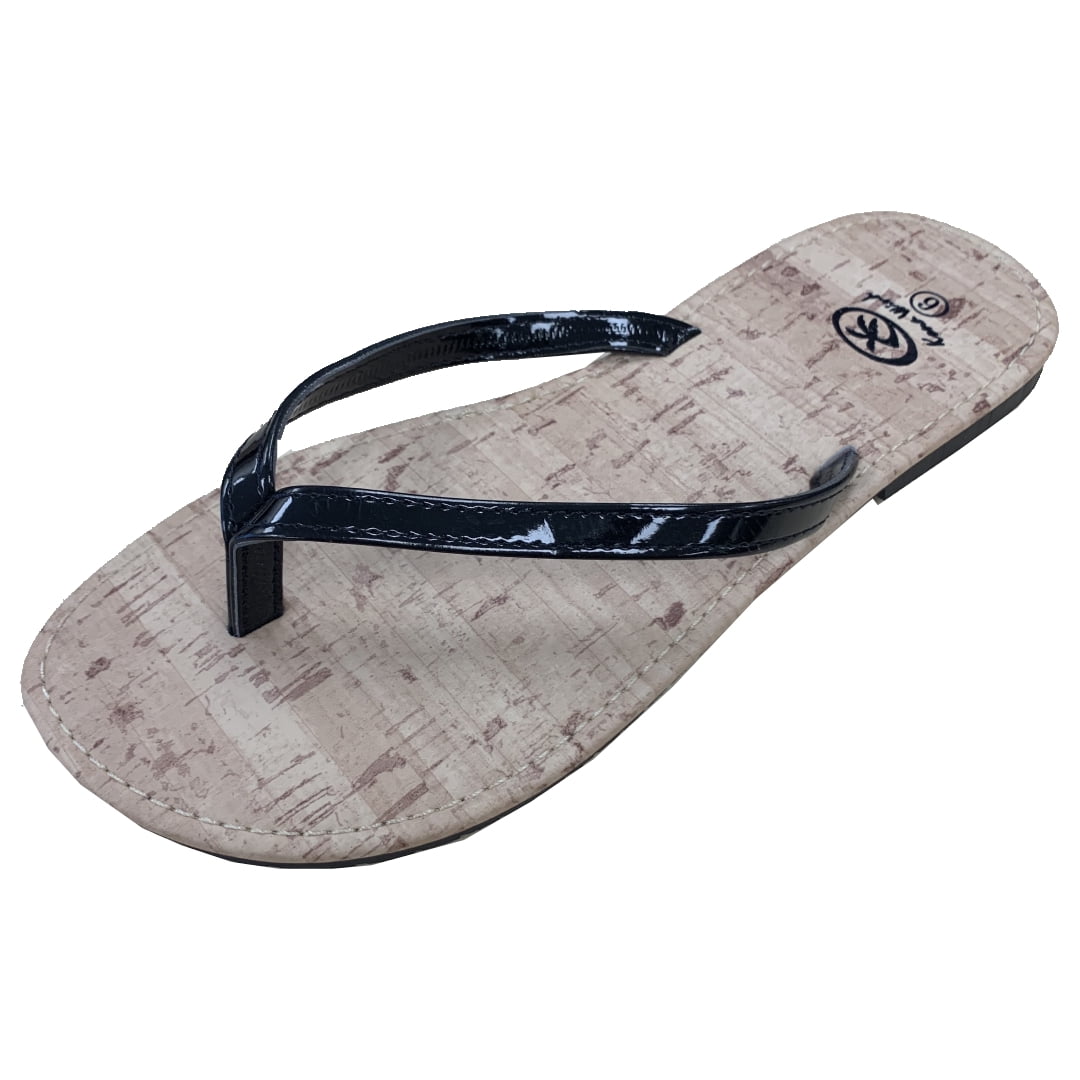HI Ladies Patent Cork Sole Thong