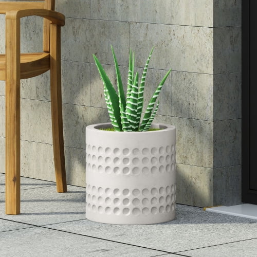 Hi-GARDEN, 1-YEAR-WARRANTY, 10"(H)*10"(D), MGO Planter, Garden Planter, Urn Planter for Indoor or Outdoor, Patio, Garden, Backyard, Living room(Antique White)