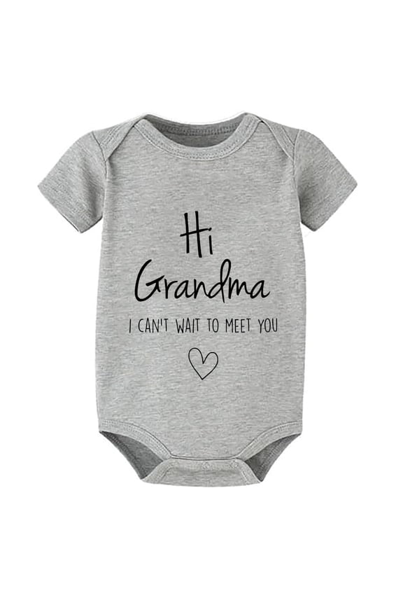 Hi Grandma I Can't Wait To Meet You Pregnancy Announcement Infant Baby Bodysuit Baby Boy Girl Clothes Newborn Romper