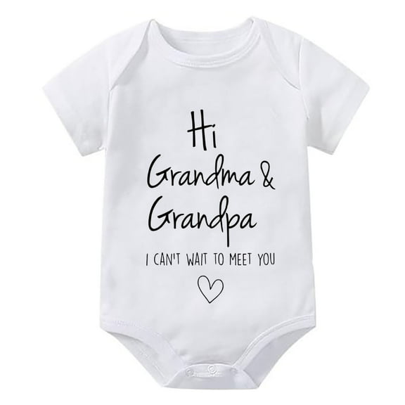 Hi Grandma and Grandpa I Can't Wait To Meet You Pregnancy Announcement Infant Baby Bodysuit Baby Clothes