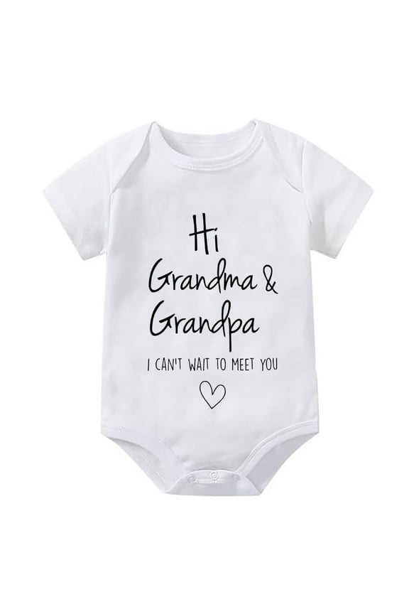 Hi Grandma and Grandpa I Can't Wait To Meet You Pregnancy Announcement Infant Baby Bodysuit Baby Clothes