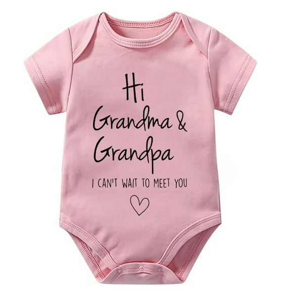 Hi Grandma and Grandpa I Can't Wait To Meet You Pregnancy Announcement Infant Baby Bodysuit Baby Clothes