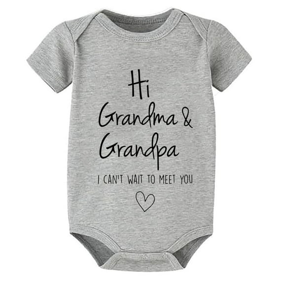 Hi Grandma and Grandpa I Can't Wait To Meet You Pregnancy Announcement Infant Baby Bodysuit Baby Clothes