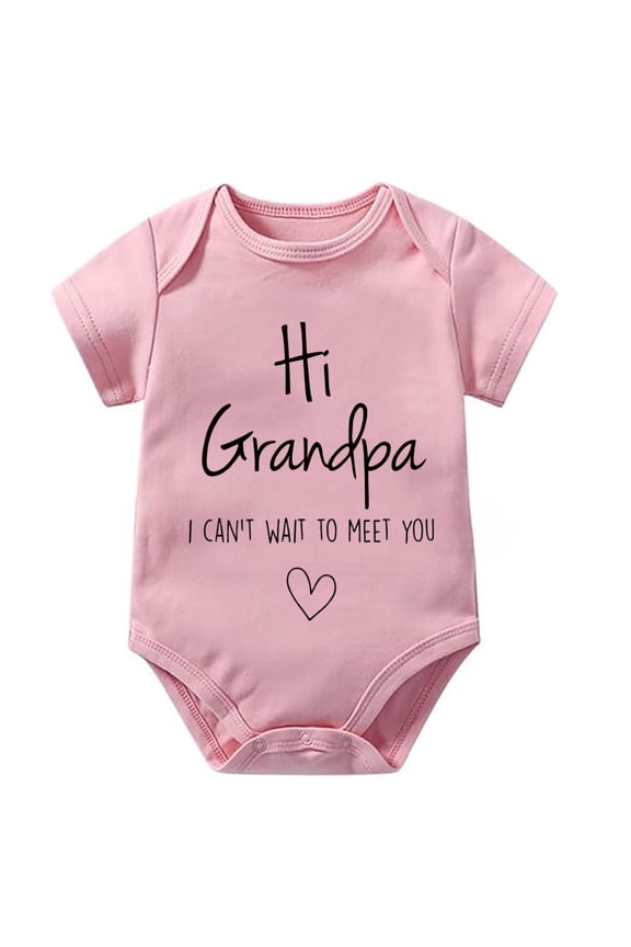 Hi Grandpa I Can't Wait To Meet You Pregnancy Announcement Infant Baby Bodysuit Baby Boy Girl Clothes Newborn Romper