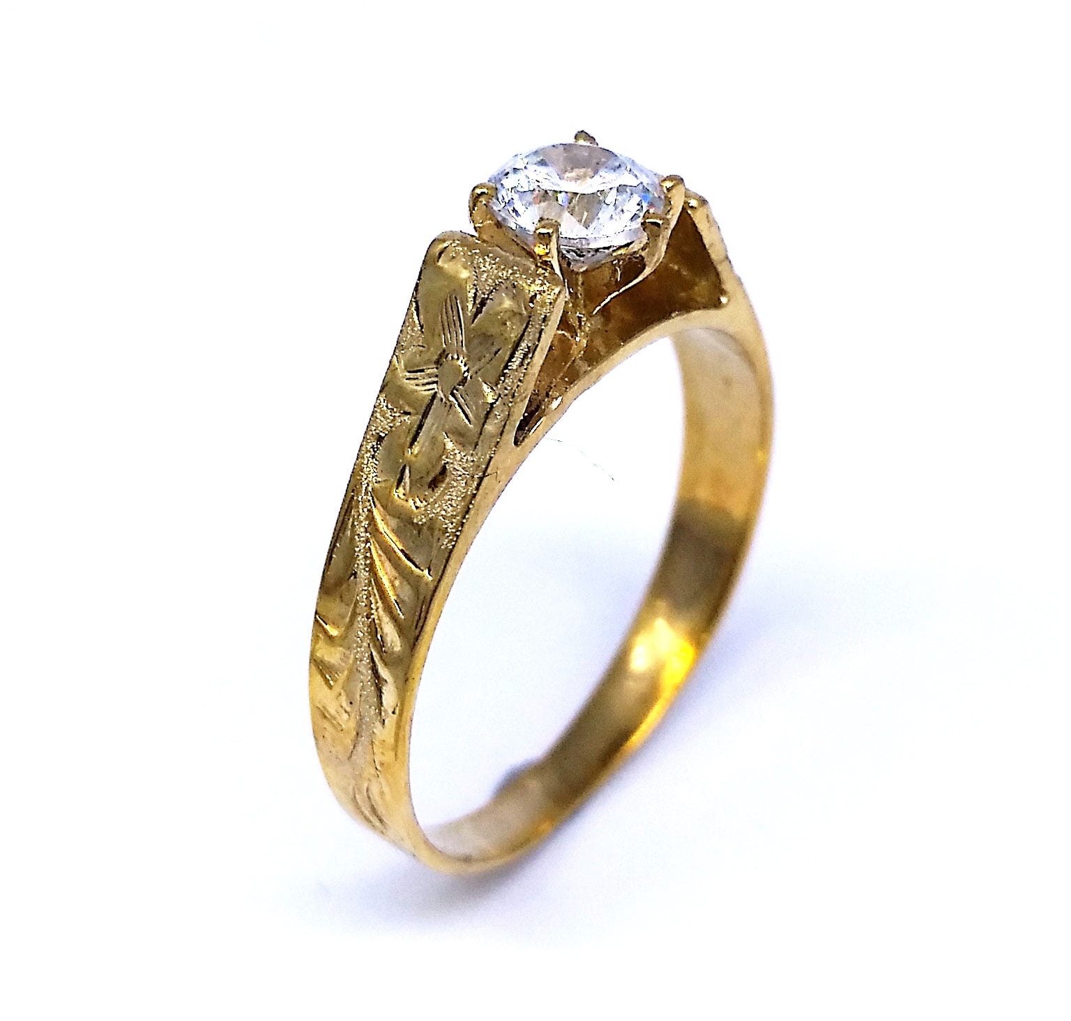 Hi Hibiscus Ring Cz Scroll Desi