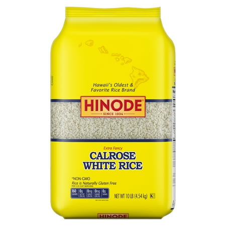 Hinode Extra Fancy Calrose White Rice, 10 lb Bag – Gluten-Free Medium-Grain Pantry Staple