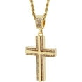 thumbnail image 1 of Hi Hop Bling Gold Tone Signature Cross Pendant Free 24" Rope Chain #1041, 1 of 1