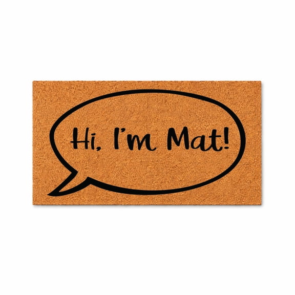 Hi I’m Mat Doormat, Funny Welcome Mat, Front Door Rug, Home Entryway Decor, Housewarming Gift 3017 (16x24 inches) 3017