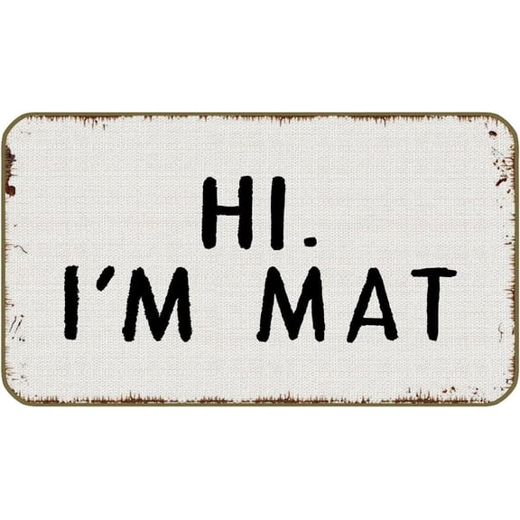 Hi I'm Mat Mats for Front Door Entry Front Porch Doormat Non-Slip Carpet Rugs Floor Mat Decorative for Home Bathroom Kitchen Indoor 18x30 Inch