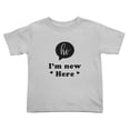thumbnail image 1 of Hi I'm New Here Cute Toddler Tshirts for Boys Girls (Gray, Youth S), 1 of 5