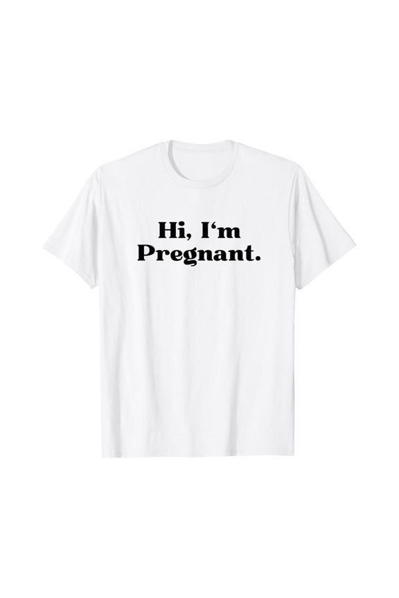 Hi I'm Pregnant Partner 1 of 2 Mum Mommy Mom T-Shirt, Unisex T-Shirt
