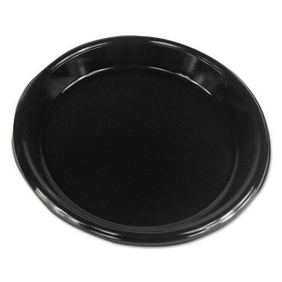 Hi-Impact Plastic Dinnerware, Plate, 10" Dia, Black, 500/carton | Bundle of 2 Cartons