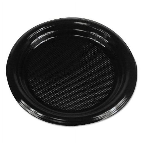 Hi-Impact Plastic Dinnerware, Plate, 6" Dia, Black, 1,000/carton | Bundle of 2 Cartons