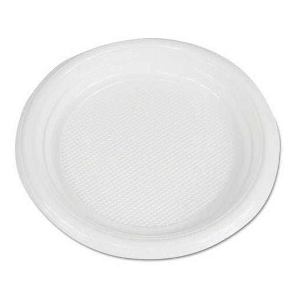 Hi-Impact Plastic Dinnerware, Plate, 6" Dia, White, 1,000/carton