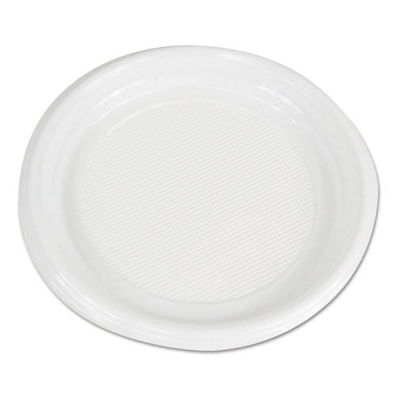 Hi-Impact Plastic Dinnerware, Plate, 9" Dia, White, 500/carton | Bundle of 2 Cartons