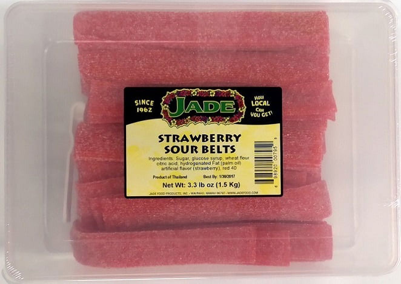 Hi Jade Sour Strawberry Candy Belts Box