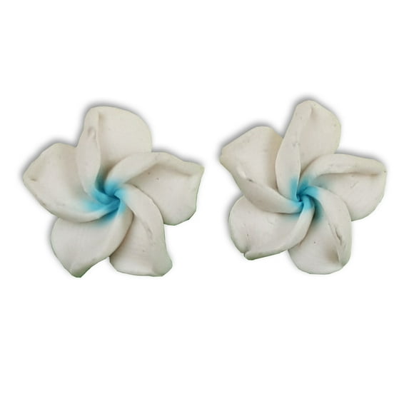 Hi Jewelry Petite Fimo Earrings in White and Blue Colors for Women