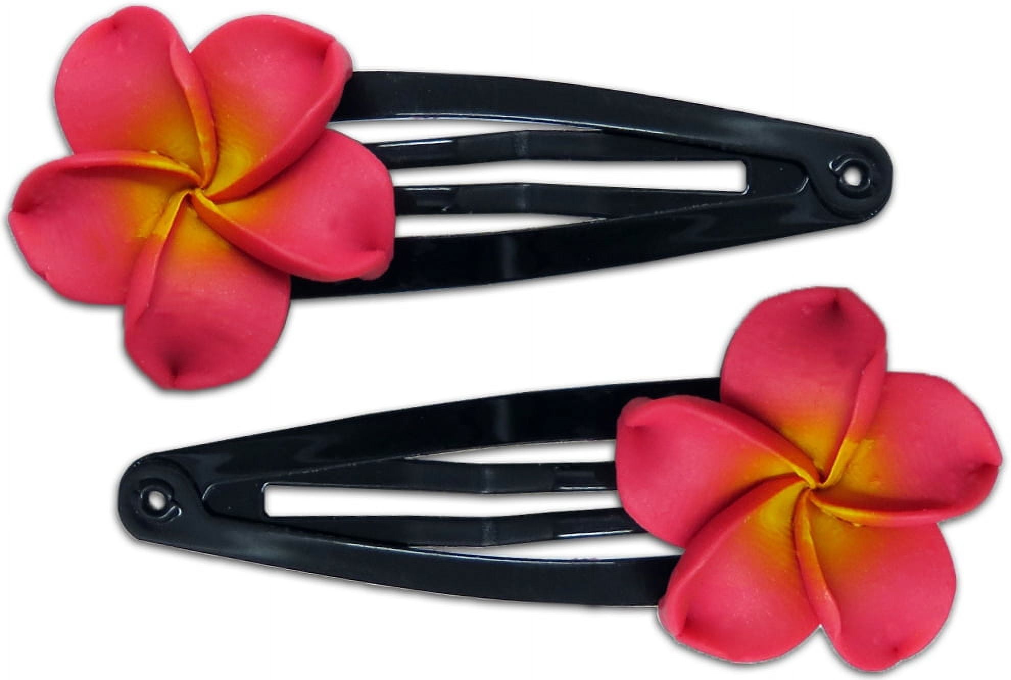 Hi Jewelry Fimo Pink-Yellow Snap Clip Set of 2