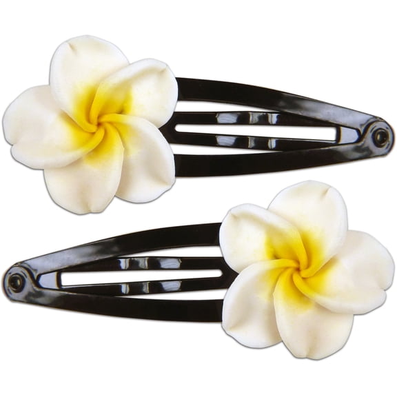 Hi Jewelry Fimo Snap Clip White Set of 2 - Hair Accessories