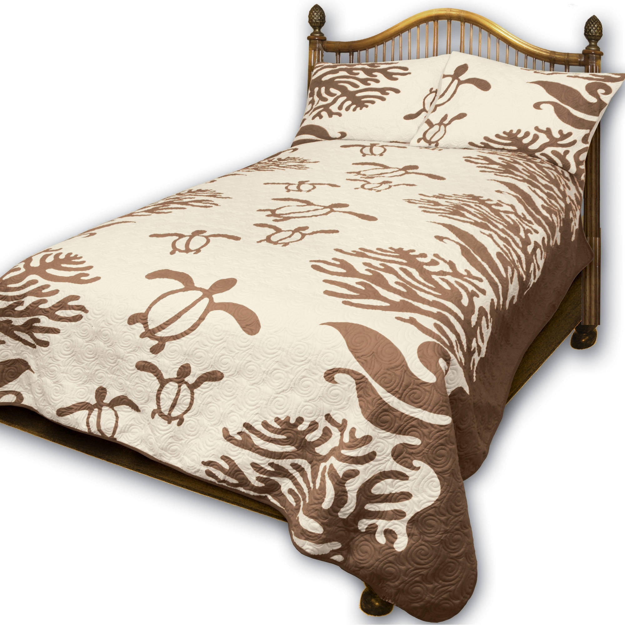 Hi Kalama Collection Hawaiian Fabric Twin Honu Turtle Bedding, 1 Each