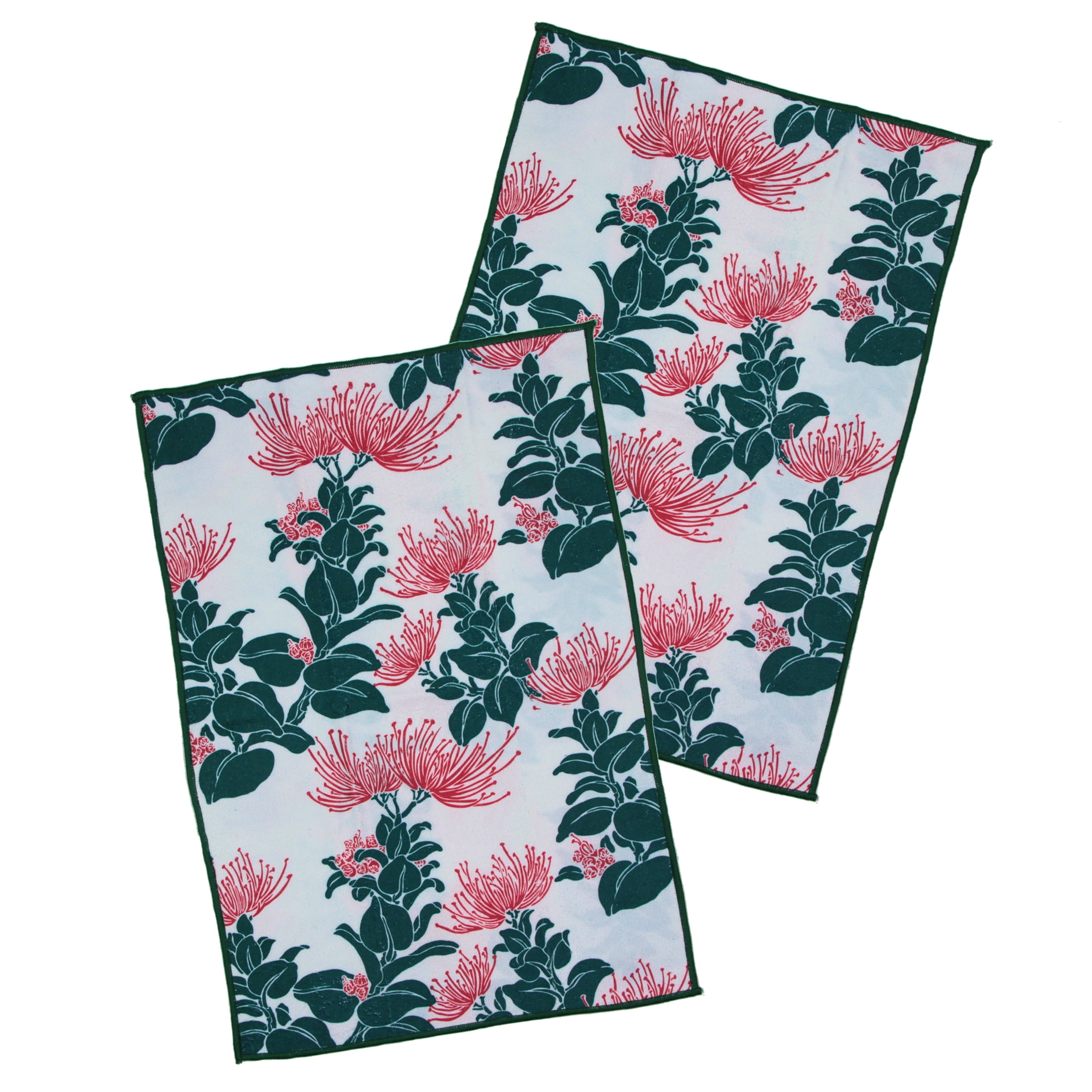 Hi Kalama Collection Hi Red Lehua Micro Kitchen Towel