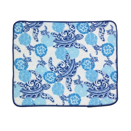 Hi Kalama Swim Caps, Blue Honu Turtle Design, Polyester Fabric