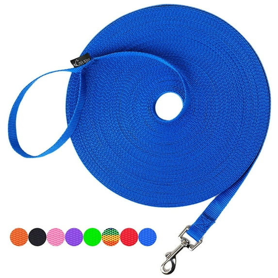 Hi Kiss Long Dog Leash Obedience Recall Training Agility Lead - 15ft 20ft 30ft 50ft 100ft Training Leash - Great for Training, Play, Camping, or Backyard - Blue 15Ft