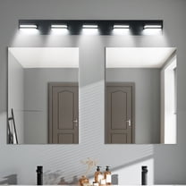 Hi-LIGHTS,5-Lights Modern Black LED Vanity Light,Wall Sconce,Sleek Minimalist Design,Energy-Efficient for Bathroom,Dressing room,Living Room,Bedroom(Black)