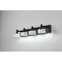 Hi-LIGHTS,Modern 4-Light Dimmable LED Vanity Light with Crystal Glass Shades,Bathroom Wall Sconce for Bathroom,Dressing Room(Matte Black）