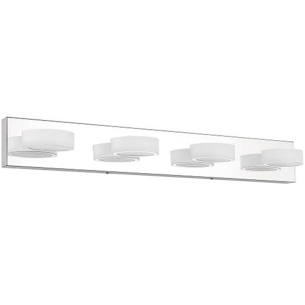 Hi-LIGHTS,Modern 4-Light Rotatable & Dimmable LED Vanity Light Fixture with Acrylic Shades,Energy-Efficient Bathroom Wall Sconce for Bathroom,Dressing Room,Mirror Cabinet,Living Room(Chrome）