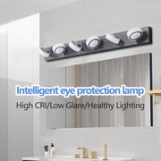 Hi-LIGHTS,Modern 6-Light Rotatable & Dimmable LED Vanity Light Fixture with Acrylic Shades,Energy-Efficient Bathroom Wall Sconce for Bathroom,Dressing Room,Mirror Cabinet,Living RoomBlack