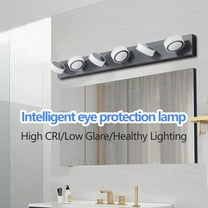 Hi-LIGHTS,Modern 6-Light Rotatable & Dimmable LED Vanity Light Fixture with Acrylic Shades,Energy-Efficient Bathroom Wall Sconce for Bathroom,Dressing Room,Mirror Cabinet,Living Room(Black）