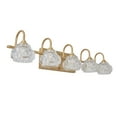 thumbnail image 1 of Hi-LIGHTS,Retro 5-Light Bathroom Vanity Light Fixture with Crystal Glass Shades(Bulbs Not Included),Wall Mounted Lighting for Bathroom,Dressing Room,Powder Room and Vanity Mirror(Golden）, 1 of 5