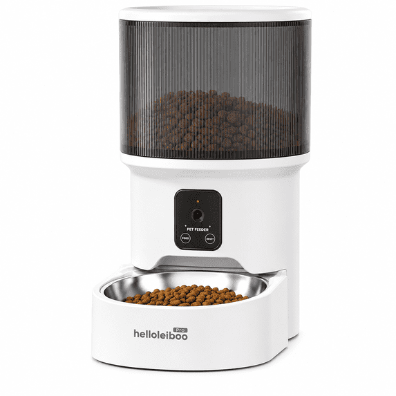 Hi Leibo Automatic Pet Feeder with Camera, WiFi Smart Cat and Dog Feeder, APP Remote Feeding, Two-Way Audio, Programmable Portion Control, Stainless Steel Bowl