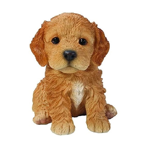 Hi Line 8 Brown Cockapoo Puppy Garden Statue, Detailed Craftsmanship