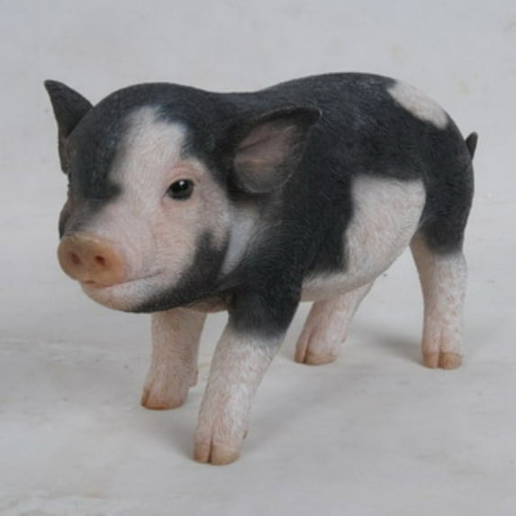 Hi-Line Gift 10” Standing Baby Pig Garden Statue, Realistic Details