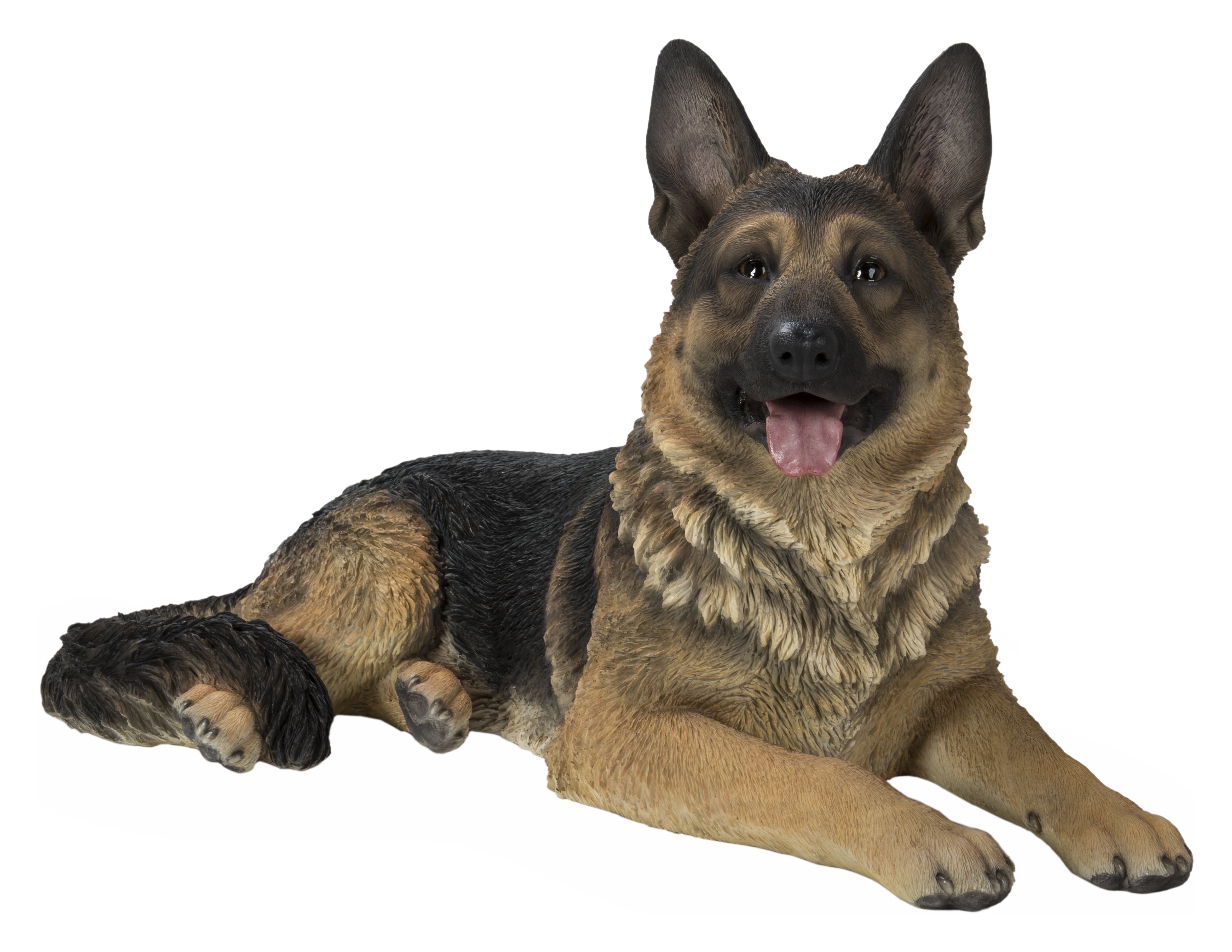 Hi-Line Gift 12” Animal Lying German Shepherd Garden Statue, Decorative
