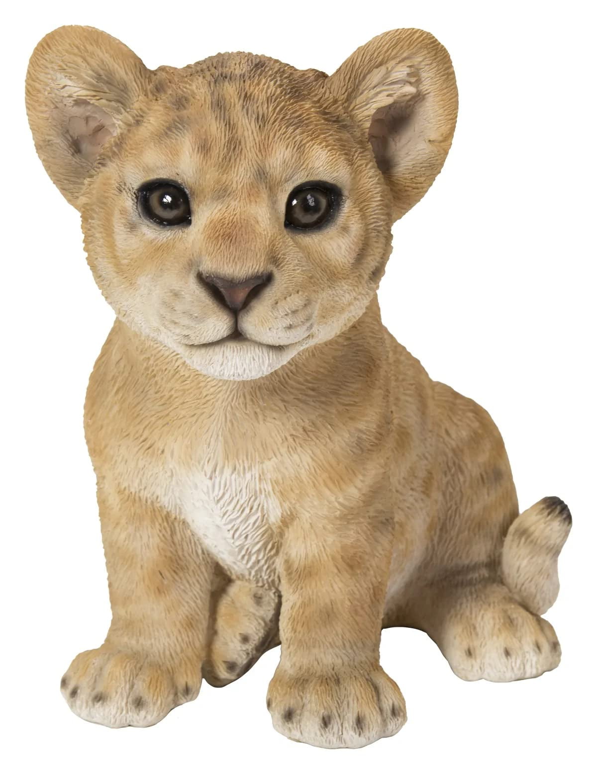 Adorable 6" Orange Polyresin Sitting Lion Cub Statue