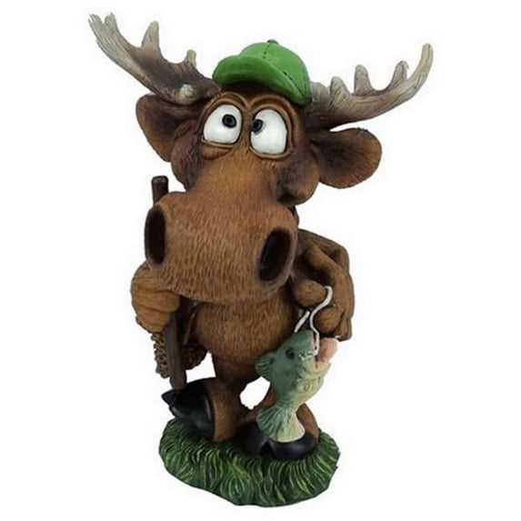 Hi-Line Gift 67270-D Warren Stratford Moose Headz Figurine - Fisherman