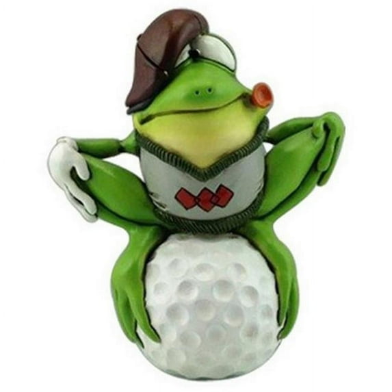 Hi-Line Gift 67271-D Warren Stratford Ribbitz Figurine - Frog on Golf Ball